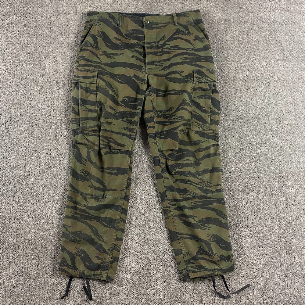 Vintage Trousers Woodland Tiger Stripe Camo Cargo Pants Men's Large 39 x 31